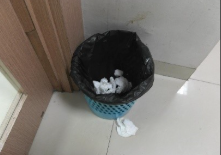 Unorganized waste near the school canteen